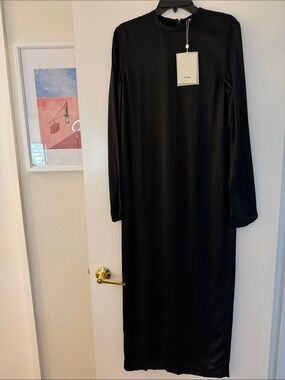 NWT TOTEME Long Satin Dress Black NWT Size 38 Maxi Gown